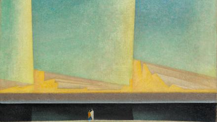 Lyonel Feiningers Gemälde „Wolken überm Meer I“ stammt von 1923 und wird für 800.000 Euro angeboten.