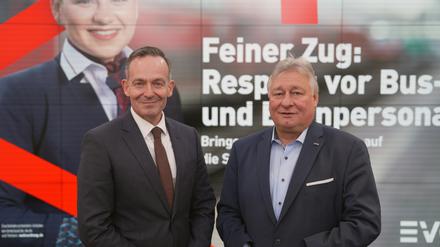 Sind inzwischen Partner: Verkehrsminister Volker Wissing und EVG-Chef Martin Burkert. 
