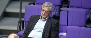 Bernd Riexinger (hinten) und Gregor Gysi (beide Linksfraktion) im Bundestag. (Archivfoto)