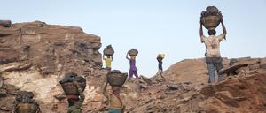 Auf der Suche nach brauchbaren Abfällen.