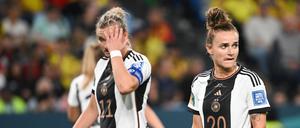 Unter Druck. Die Nationalspielerinnen Alexandra Popp und Lina Magull. 