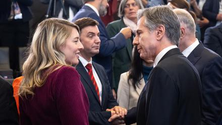 US-Außenminister Bliken mit der kanadischen Außenministerin Melanie Joly.