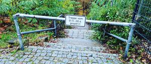 Die Treppe am Müggelturm ist das halbe Jahr gesperrt