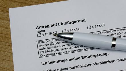 Antrag auf Einbürgerung.