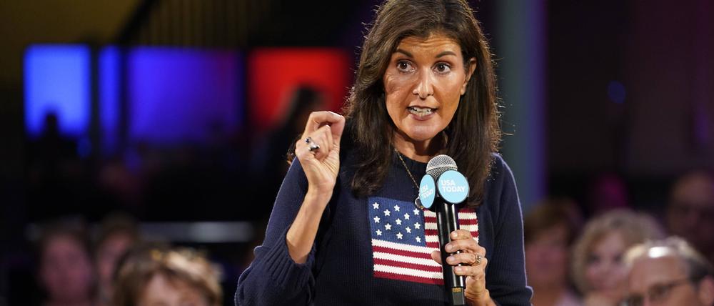 Die ehemalige UN-Botschafterin Nikki Haley will für die Republikaner ins Rennen um das Weiße Haus gehen.