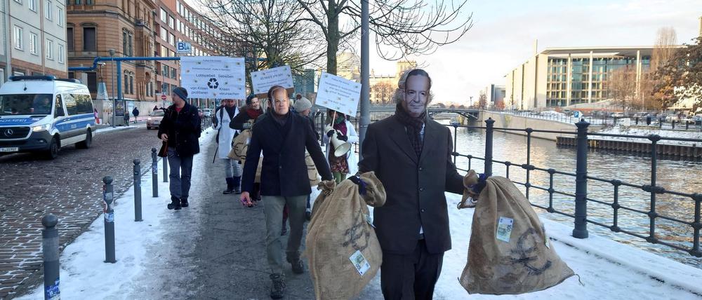 Protestaktion von „Scientist Rebellion“ in Berlin.