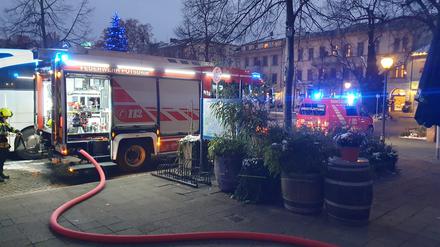 Die Feuerwehr löschte den Brand am Luisenplatz. 