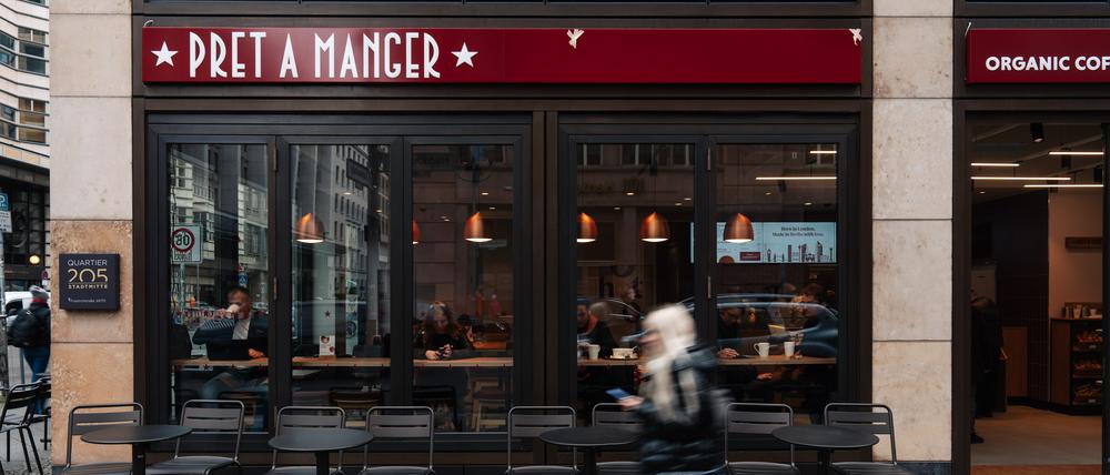 Ladengeschäft der Café-Kette „Prêt à Manger“ in der Friedrichstraße.