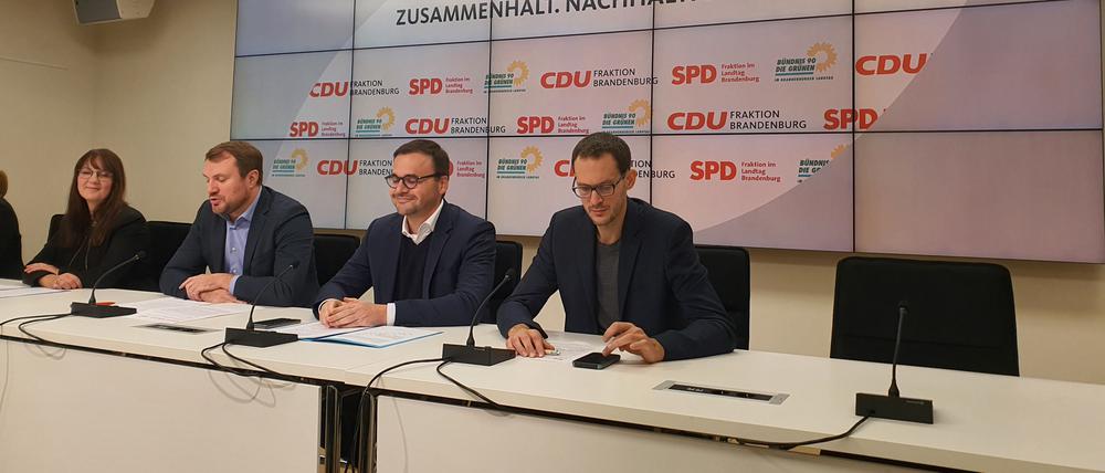 Pressekonferenz der Kenia-Koalitionäre im Landtag