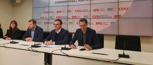 Pressekonferenz der Kenia-Koalitionäre im Landtag 