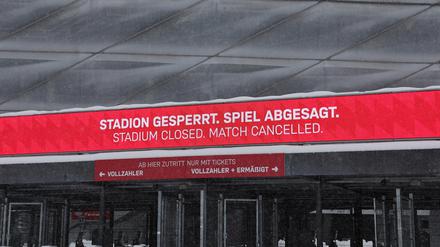Zu viel Schnee in München. Deswegen konnte am vergangenen Samstag dort auch kein Bundesliga-Fußball gespielt werden.