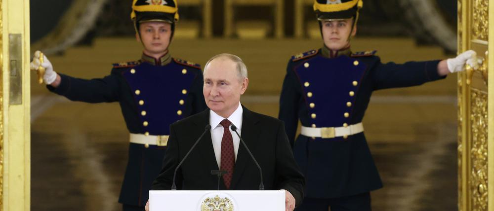 Präsident Wladimir Putin liebt das Zeremoniell im Großen Kremlpalast. Hier bei der feierlichen Akkreditierung von Botschaftern. (Archivbild)