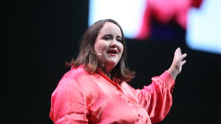 Parteichefin Ricarda Lang in Karlsruhe, Baden-Württemberg. 