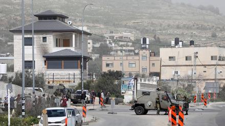 Eine israelische Siedlung in Huwara nahe Nablus im Westjordanland. 