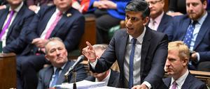 Londons Premier Rishi Sunak im britischen Parlament.