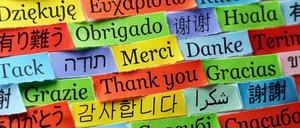 Thank You Word Cloud printed on colorful  paper different languages