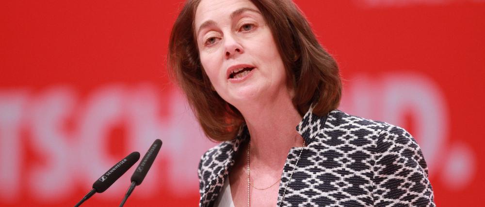 Katarina Barley, Spitzenkandidatin der SPD für die Europawahl, hält eine Rede auf dem SPD-Bundesparteitag.