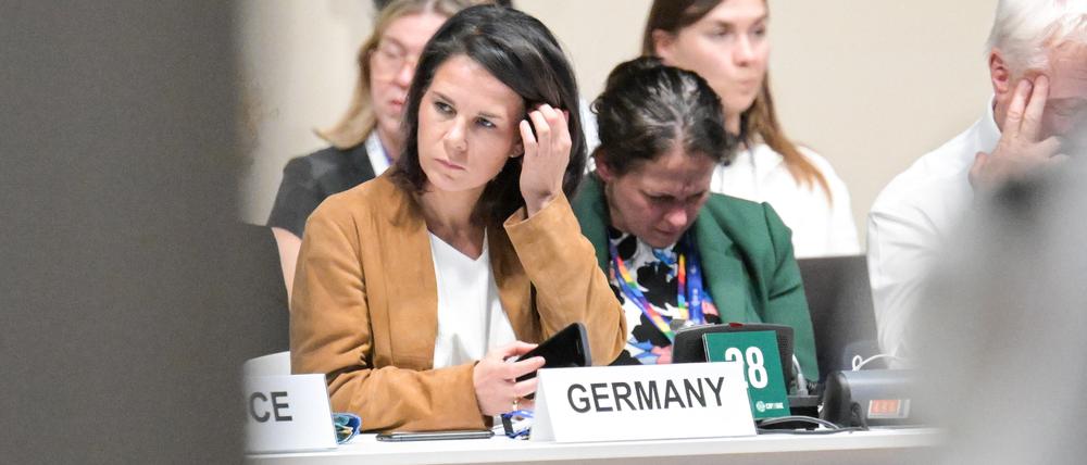 Außenministerin Annalena Baerbock (Grüne) bei den Klimaverhandlungen in Dubai..