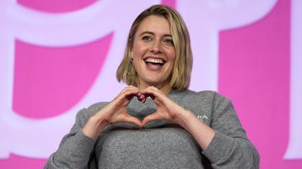 Regisseurin Greta Gerwig bei der „Barbie“-Premiere in Seoul.