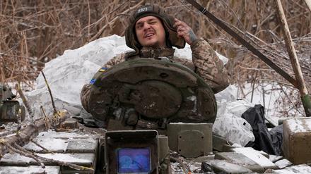 Ein ukrainischer Panzerfahrer.