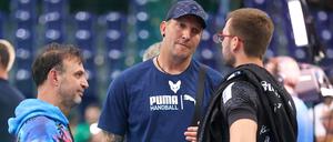 Das Triumvirat der Füchse Berlin: Bob Hanning, Stefan Kretzschmar und Jaron Siewert (v. l.).