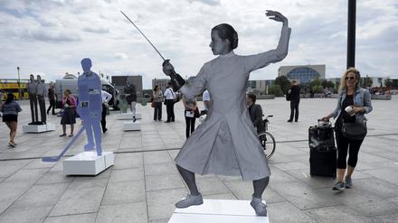 Die jüdische Sportlerin Helene Mayer, abgebildet bei einer Erinnerungsveranstaltung 2015 in Berlin.