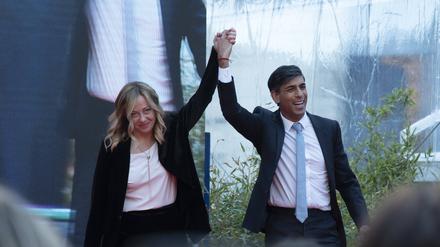 Die italienische Regierungschefin Georgia Meloni und der britische Premierminister Rishi Sunak.