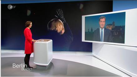 „Sie können den Satz doch nicht einfach so unterbrechen.“ CSU-Chef Markus Söder war über die „Berlin direkt“-Moderatorin Diana Zimmermann nicht besonders amused.