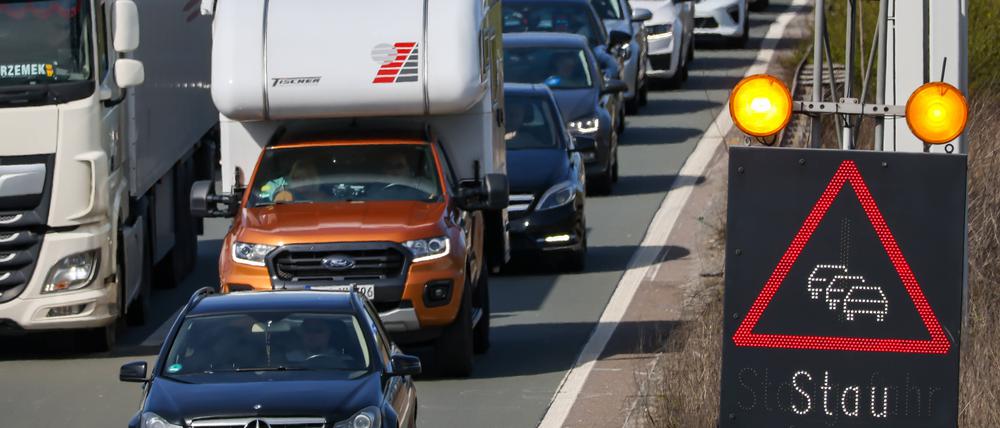 Stau auf der Autobahn. 