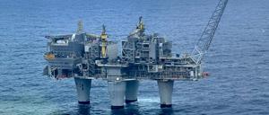 Die Gasförderplattform Troll A vor der norwegischen Westküste. 