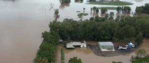 Dieses Foto zeigt das Ausmaß der Überflutungen in Cairns im Nordosten von Australien.