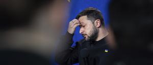 Wolodymyr Selenskyj, Präsident der Ukraine, spricht während seiner Jahresend-Pressekonferenz. 