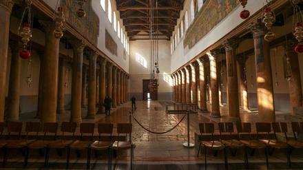 Kaum Pilger: Die fast leere Geburtskirche in Bethlehem.