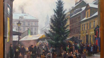 Wehmut oder Nostalgie? Otto Heinrichs „Weihnachtsmarkt an der Nikolaikirche in Potsdam“, 1937/56. 