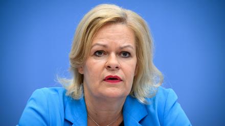 Nancy Faeser (SPD), Bundesministerin für Inneres und Heimat in einer Bundespressekonferenz.