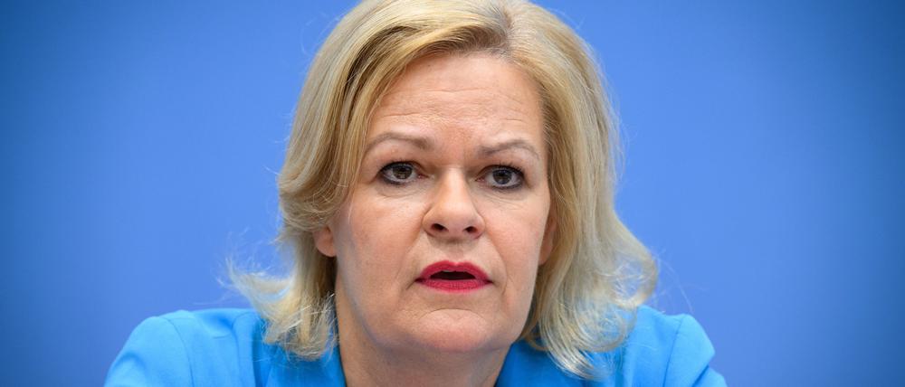 Nancy Faeser (SPD), Bundesministerin für Inneres und Heimat in einer Bundespressekonferenz.