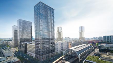 Computersimulation der Hochhäuser am Alexanderplatz.