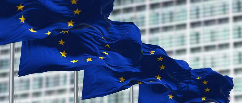 Flaggen der Europäischen Union in Brüssel