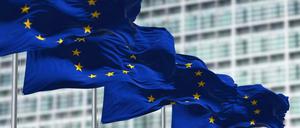 Flaggen der Europäischen Union in Brüssel
