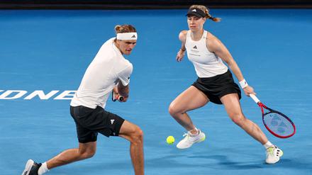 Gemeinsam im Mixed erfolgreich: Zverev (l.) und Kerber.