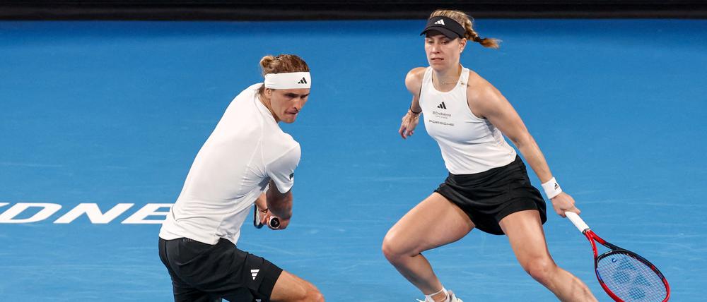 Gemeinsam im Mixed erfolgreich: Zverev (l.) und Kerber.