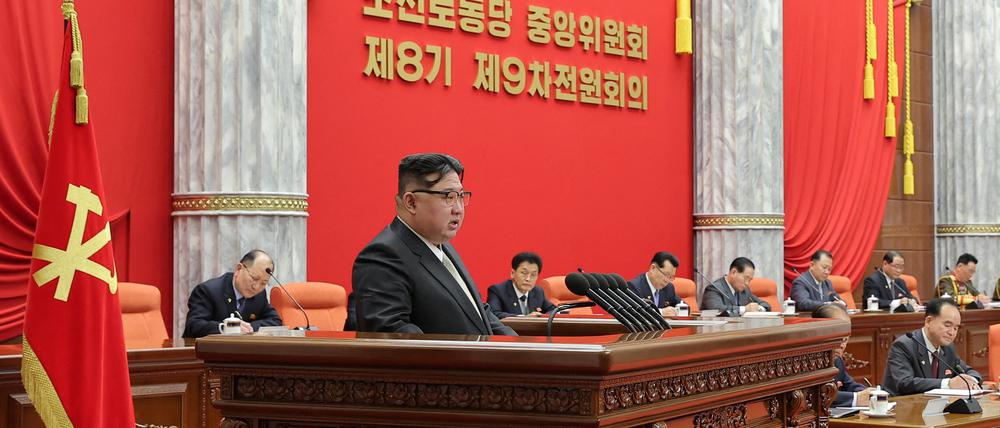 Der Machthaber in Nordkorea bei einer mehrtägigen Parteisitzung in der Hauptstadt Pjöngjang: Kim Jong Un.
