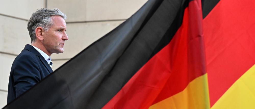 Für welchen Teil von Deutschland spricht dieser Mann? Björn Höcke, AfD-Landesvorsitzender und Fraktionschef im Thüringer Landtag, während einer Kundgebung seiner Partei in Weimar.