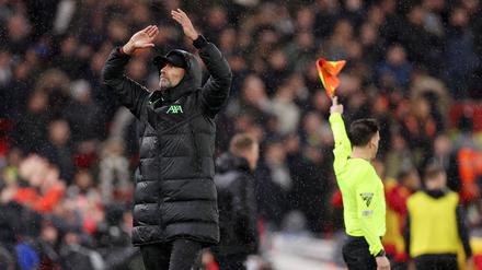 Liverpool manager Jurgen Klopp reacts Liverpool v Newcastle United, Premier League, Football, Anfield, Liverpool, UK - 01 Jan 2024 EDITORIAL USE ONLY No use with unauthorised audio, video, data, fixture lists, club/league logos or live services. Online in-match use limited to 120 images, no video emulation. No use in betting, games or single club/league/player publications. PUBLICATIONxINxGERxSUIxAUTxHUNxGRExMLTxCYPxROUxBULxUAExKSAxONLY Copyright: xRyanxBrowne/Shutterstockx 14279566bo