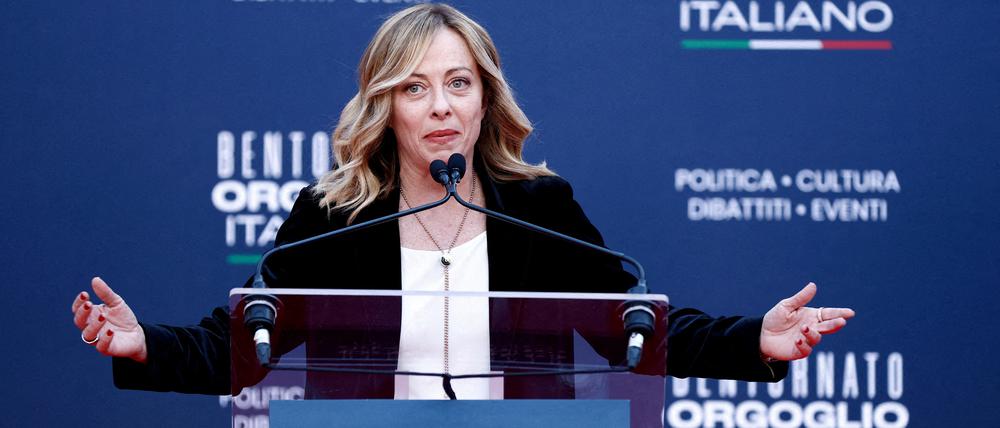 Italiens Premierministerin Giorgia Meloni beim politischen Festival „Atreju“ ihrer Partei Brüder Italiens (Fratelli d’Italia) im Dezember.