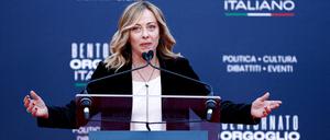 Italiens Premierministerin Giorgia Meloni beim politischen Festival „Atreju“ ihrer Partei Brüder Italiens (Fratelli d’Italia) im Dezember. 