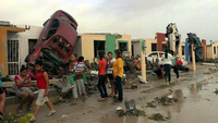 In der Stadt Ciudad Acuña im Norden Mexikos hat ein Tornado massive Schäden angerichtet.