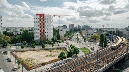 Das Baufeld für den Central Tower
