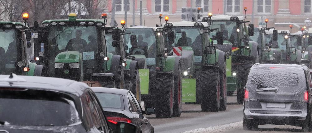 Landwirte-Demo, Traktor-Demo, Traktoren, Bauern, Bauernprotest, Agrarwende,
Foto: Ottmar Winter PNN