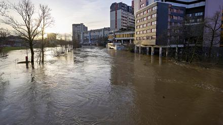 Hochwasser und Überschwemmungen der Ihme in Hannover.